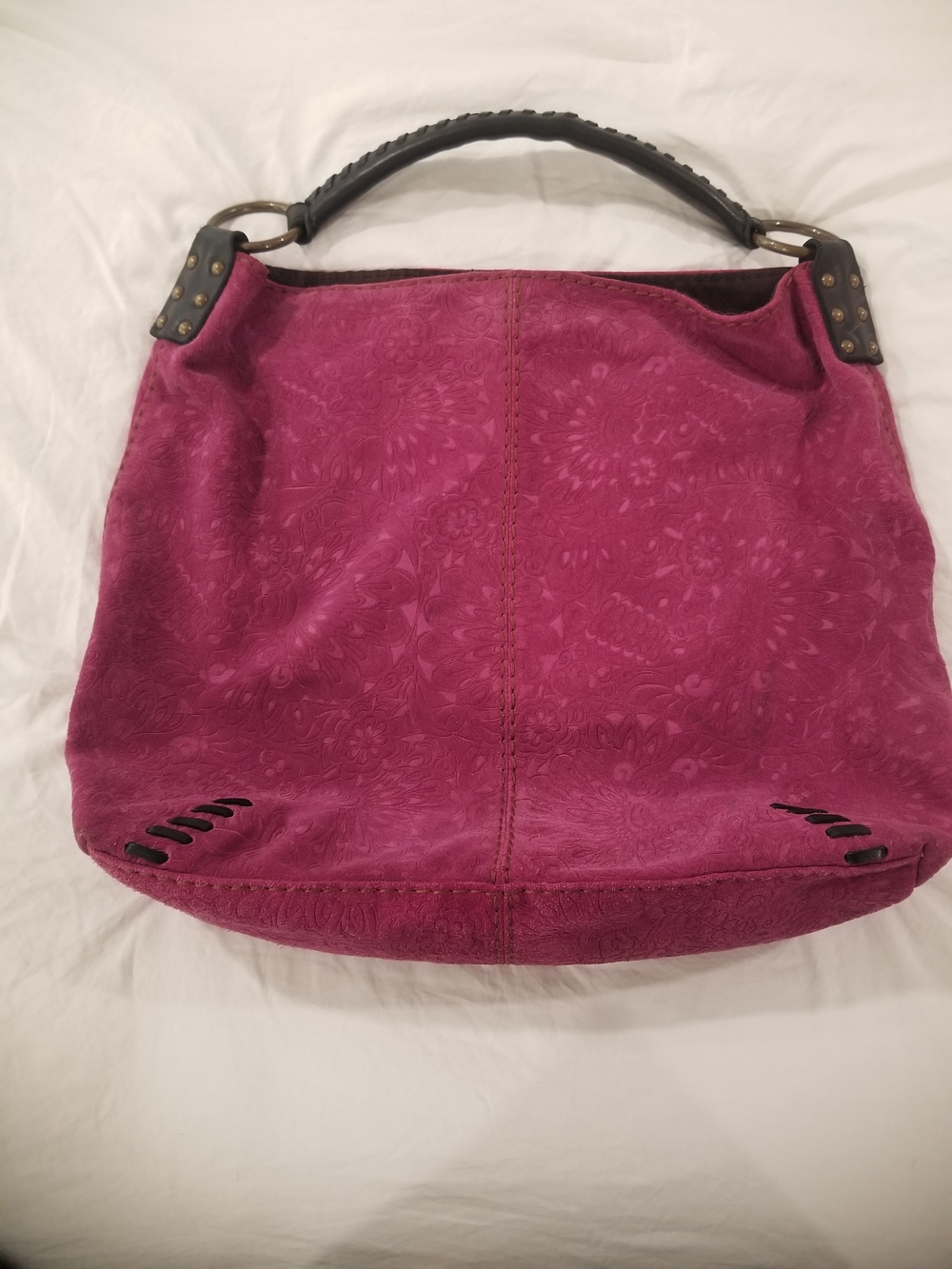 LUCKY Brand Women’s Sueded Hobo Bag in Fuchsia Pink